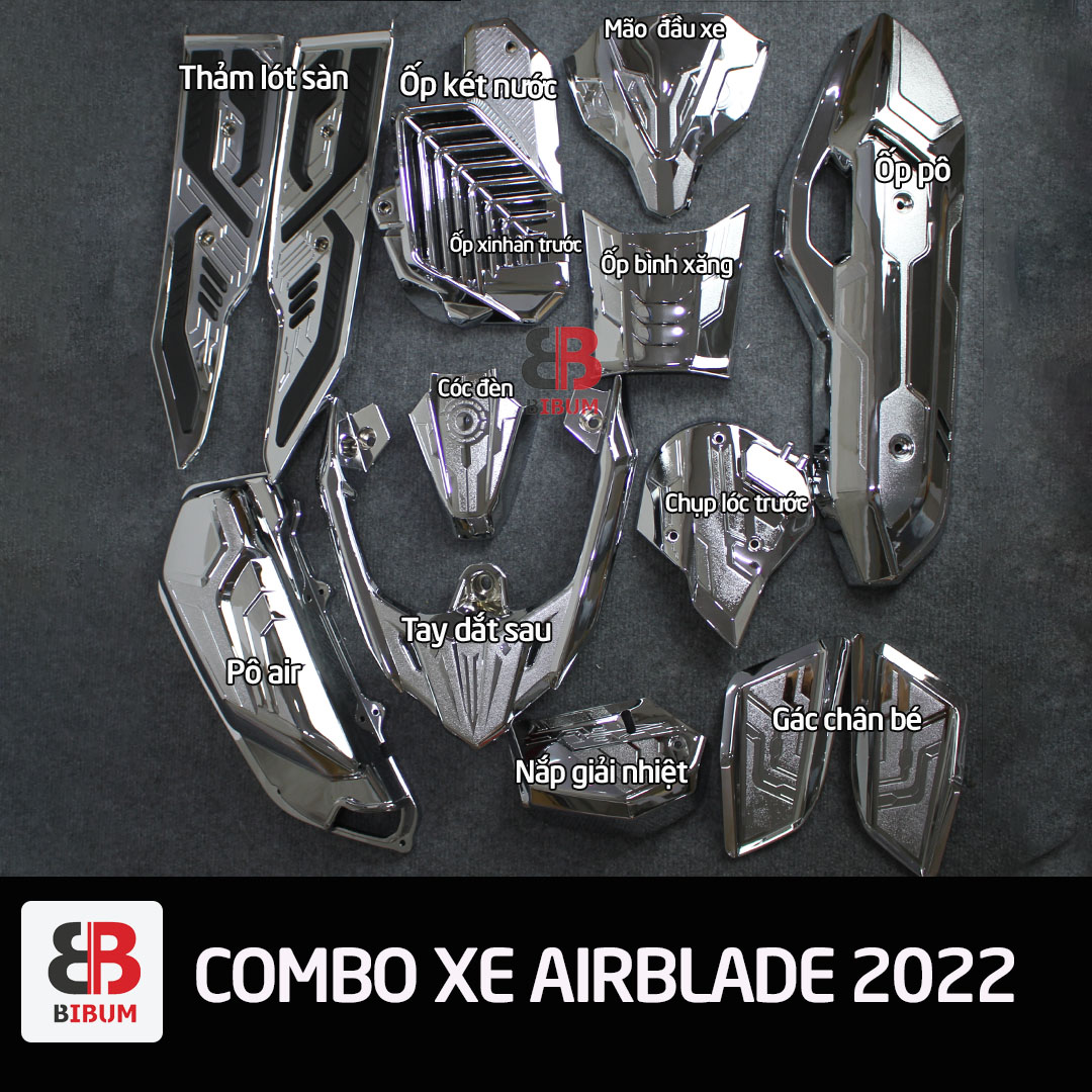 Full Ốp Phụ Kiện Dùng Cho Xe Airblade 2022 125Cc & 160Cc - Bibum Việt Nam